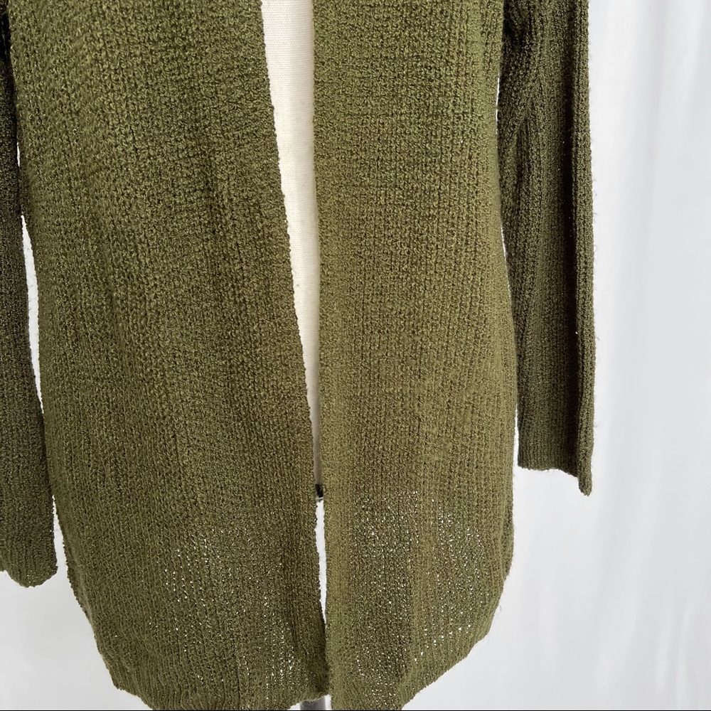 Olive Knitted Cardigan Sweater Size Small - Picture 3 of 6